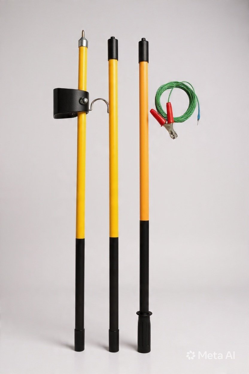 11 kV Audio-Visual Soft Discharge & Earthing Rod — kit contents